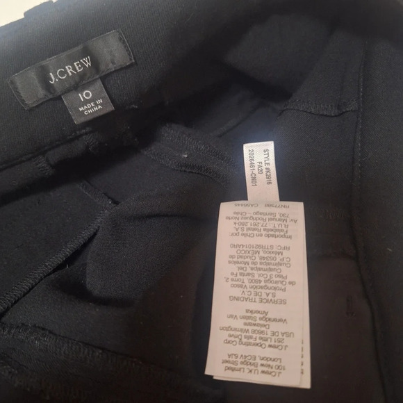 J. CREW Solid Black K2916 Slim Ankle Bi-Stretch  Trouser Pants Sz 10 - Picture 6 of 7